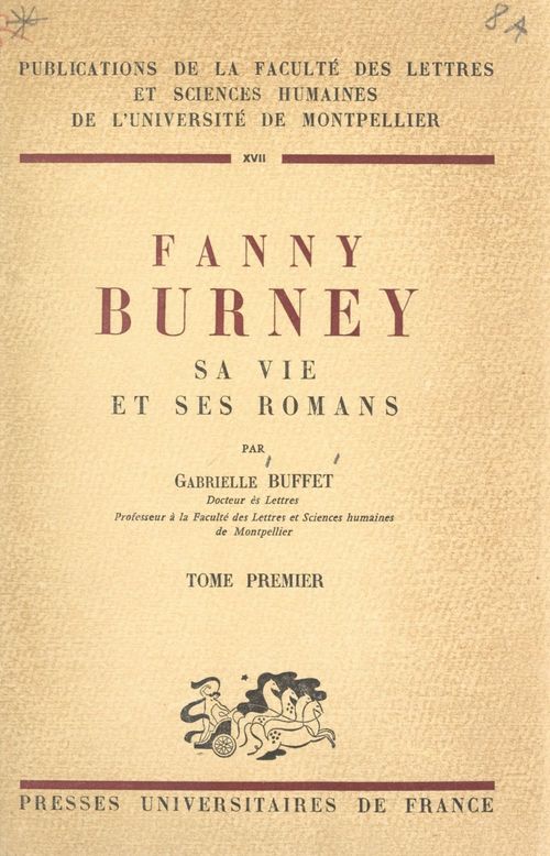 Couverture ebook de Fanny Burney (1), de Gabrielle Buffet