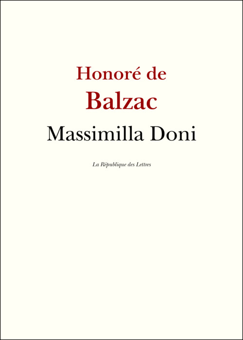 ebook cover of Massimilla Doni, by Honoré de Balzac