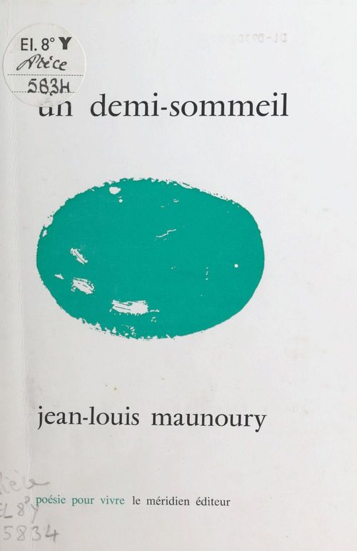 Couverture ebook de Un demi-sommeil, de Jean-Louis Maunoury