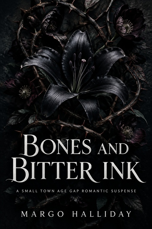 Couverture ebook de Bones and Bitter Ink, de Margo Halliday