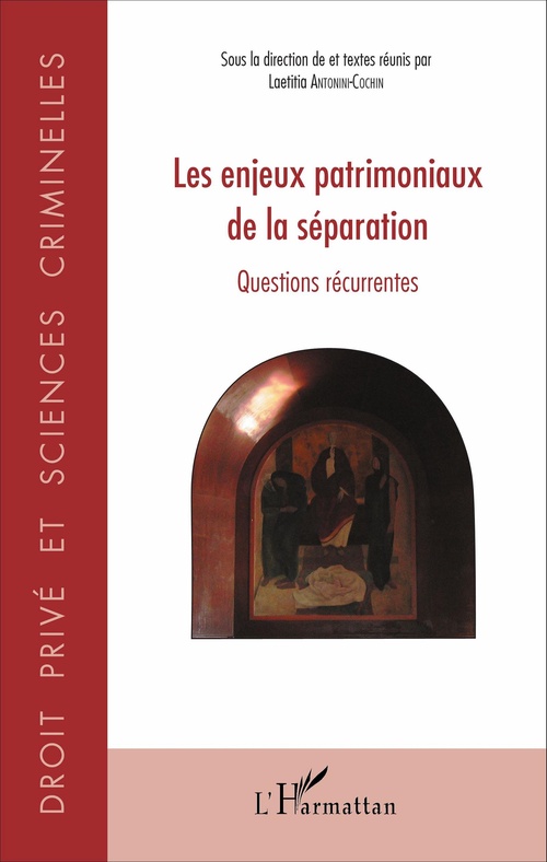 ebook cover of Les enjeux patrimoniaux de la séparation, by Laëtitia Antonini-Cochin