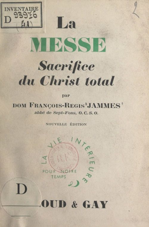 Couverture ebook de La messe, de Francois-Regis Jammes