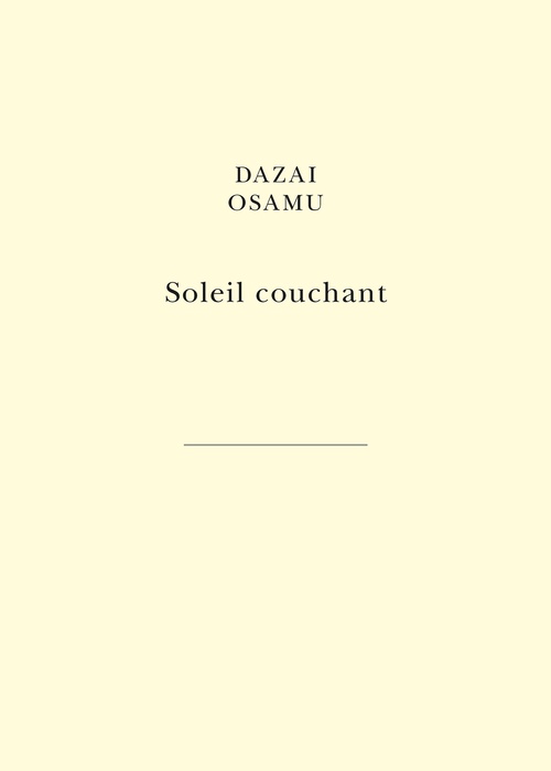 ebook cover of Soleil couchant, by Dazai Osamu