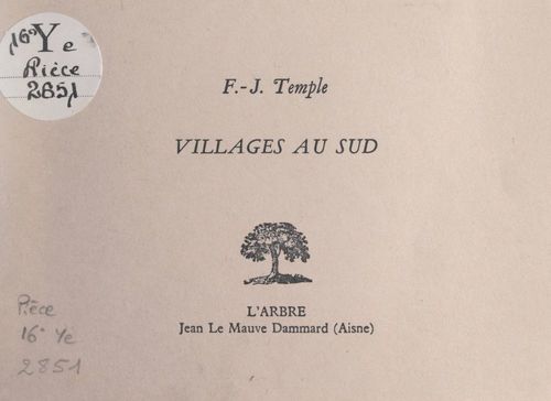 ebook cover of Villages au Sud, by Frederic Jacques Temple