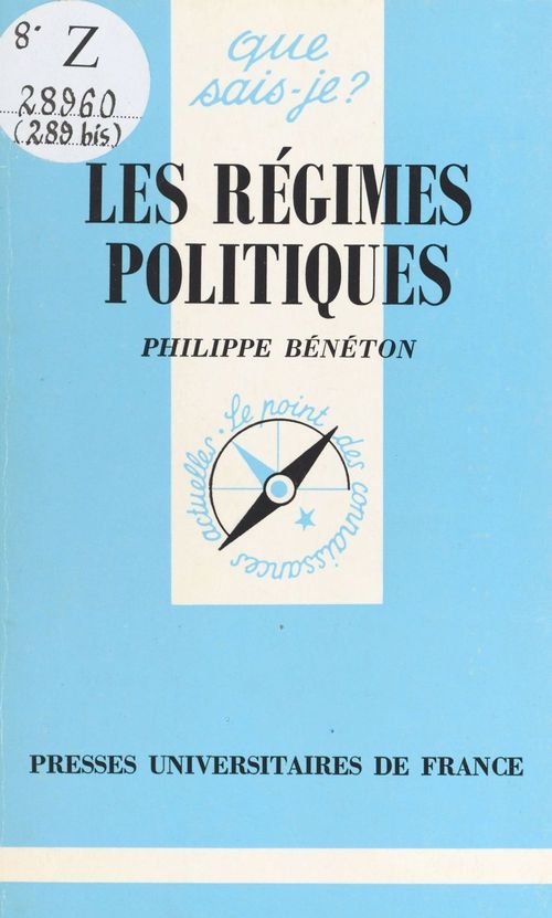 ebook cover of Les régimes politiques, by Philippe Bénéton