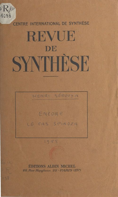 ebook cover of Encore le cas Spinoza, by Centre International De Synthese, Henri Serouya