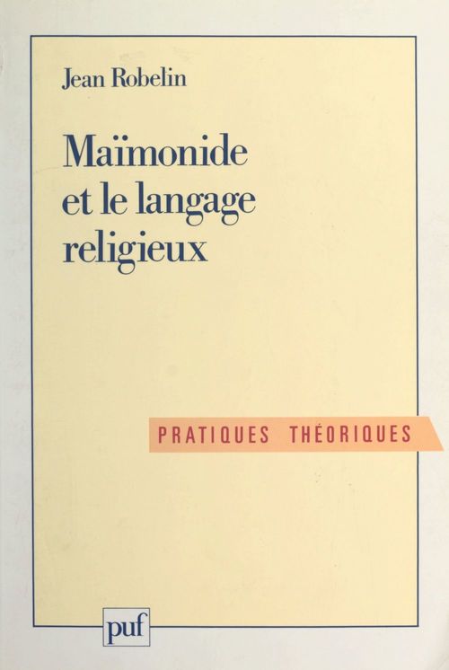 Couverture ebook de Maïmonide et le langage religieux, de Jean Robelin