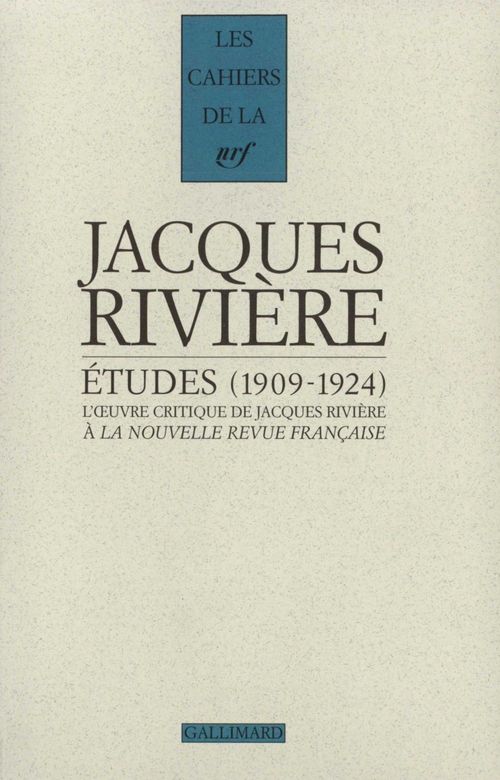 ebook cover of Études, by Jacques Rivière