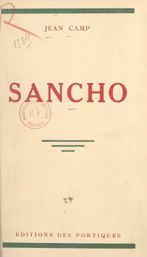ebook cover of Sancho, by Jean Camp