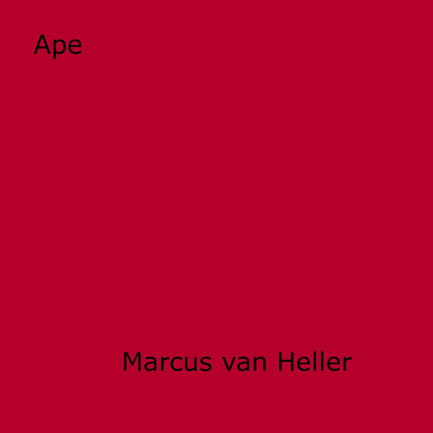 ebook cover of Ape, by Marcus Van Heller