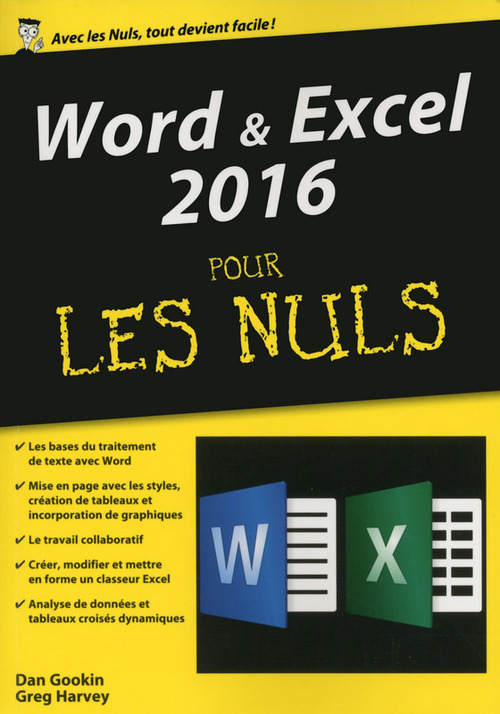 Couverture ebook de Word & Excel 2016, Mégapoche Pour les Nuls, de Dan Gookin
