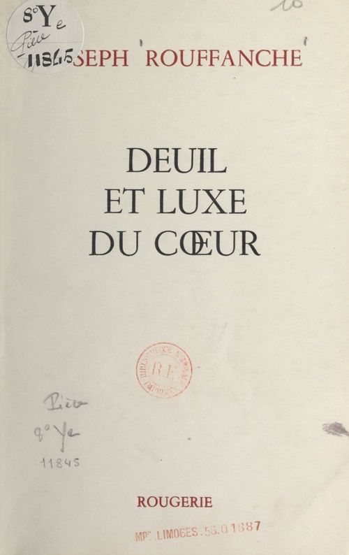 ebook cover of Deuil et luxe du coeur, by Joseph Rouffanche