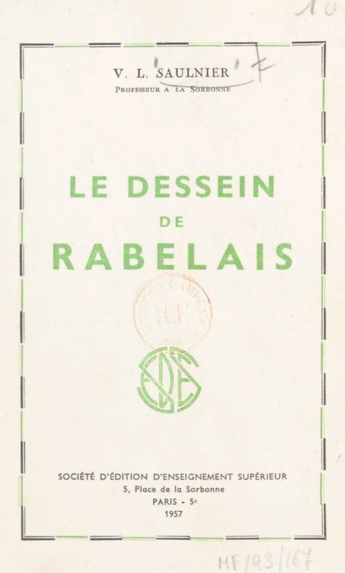 Couverture ebook de Le dessein de Rabelais, de V.-L. Saulnier