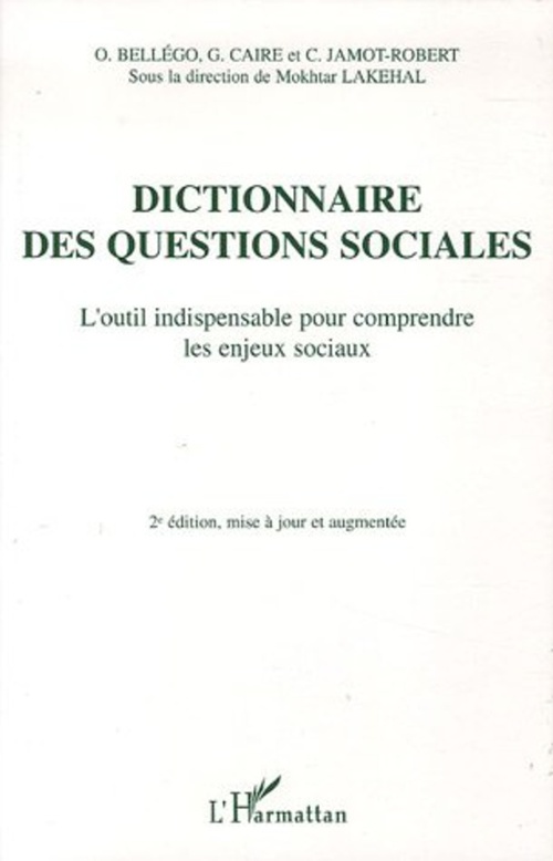 Couverture ebook de Dictionnaire des questions sociales, de Mokhtar Lakehal