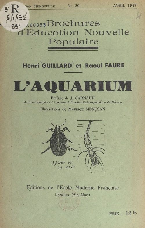 Couverture ebook de L'aquarium, de Henri Guillard, Raoul Faure