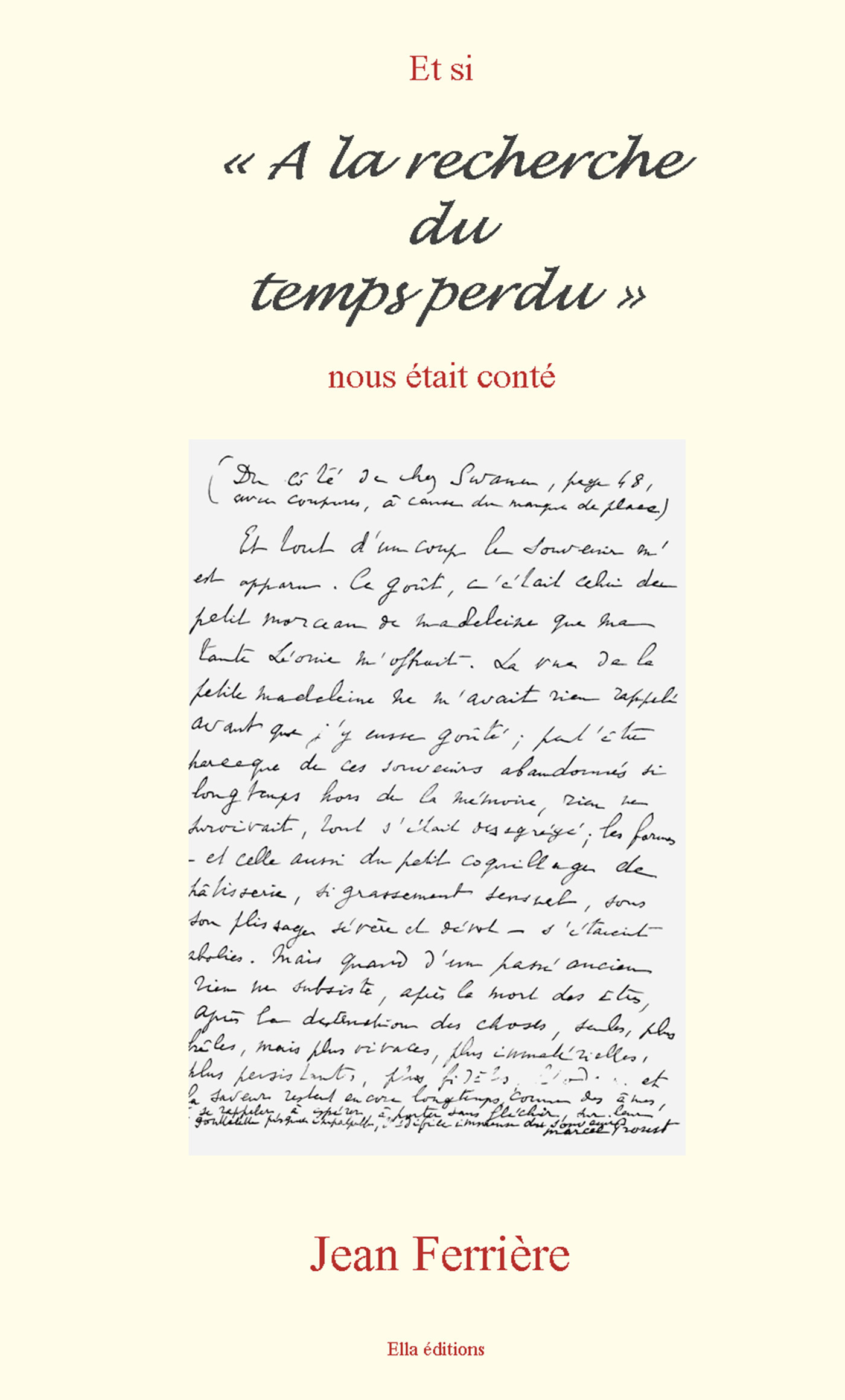 ebook cover of Et si « À la recherche du temps perdu » nous était conté, by Jean-pierre Ferrière