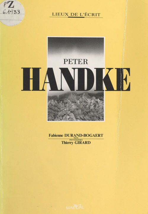 Couverture ebook de Peter Handke, de Fabienne Durand-Bogaert