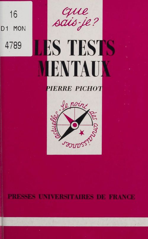 ebook cover of Les Tests mentaux, by Pierre Pichot