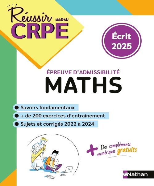 Couverture ebook de CRPE écrit Maths -admissibilité - nouveau concours 2025 -epub, de Saïd Chermak
