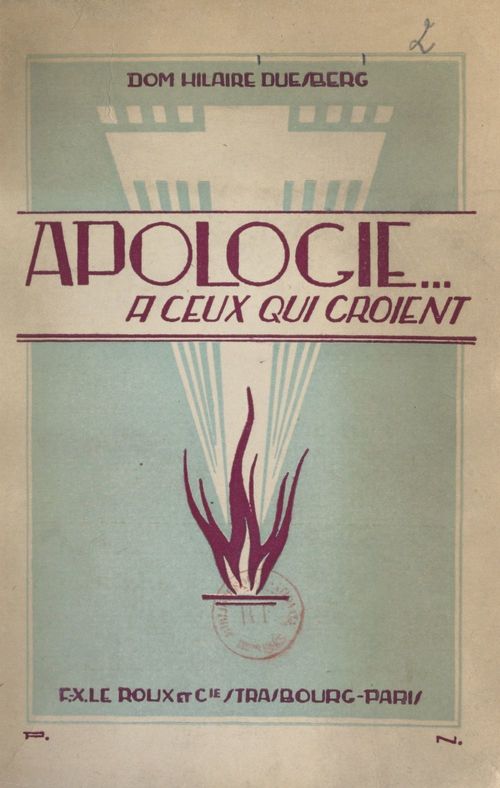 ebook cover of Apologie..., by Hilaire Duesberg