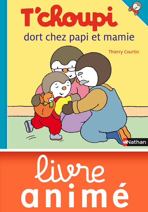 Couverture ebook de T'choupi dort chez papi et mamie, de Thierry Courtin