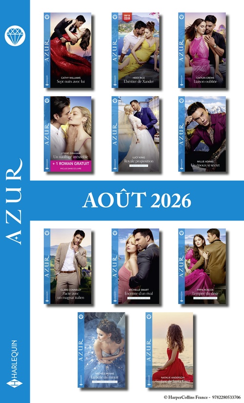 ebook cover of Pack mensuel Azur - 11 romans + 1 gratuit (Août 2026), by Collectif