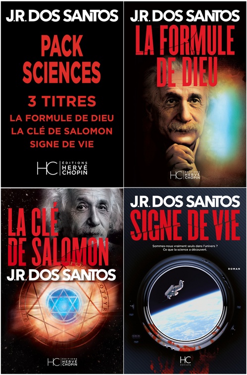 Couverture ebook de Pack JR Dos Santos - Sciences - 3 titres : La Formule de Dieu - La Clé de Salomon - Signe de Vie, de José Rodrigues dos Santos