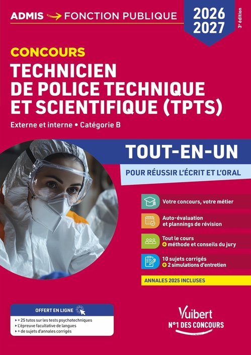 ebook cover of Concours TPTS - Technicien de police technique et scientifique 2026-2027 - Tout-en-un, by Emmanuel Kerdraon, Nathalie Ferry, Sébastien Drevet, François Lavedan, Hervé Macquart