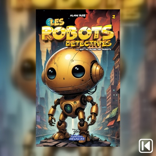 Couverture audiobook de Les robots détectives Tome 2 - La nuit au musée des robots, de Alain Ruiz