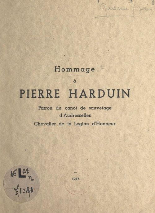 Couverture ebook de Hommage à Pierre Harduin, de Jean Quenu