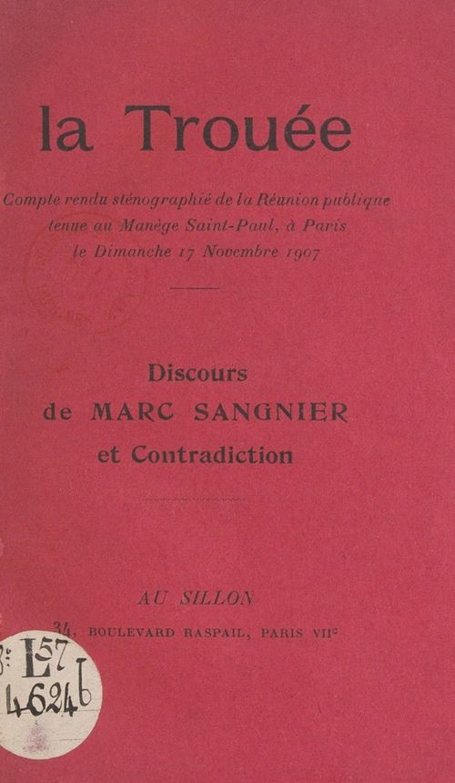ebook cover of La trouée, by Marc Sangnier