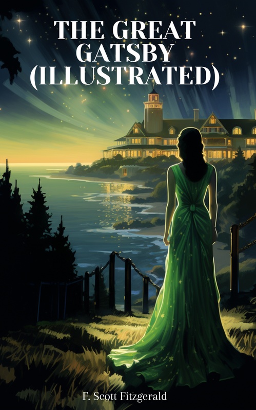 ebook cover of The Great Gatsby, Illustrated, by F. Scott Fitzgerald