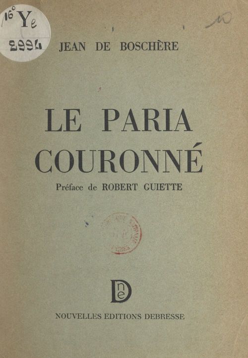 ebook cover of Le paria couronné, by Jean de Boschère