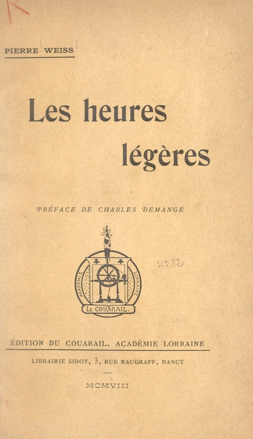 Couverture ebook de Les heures légères, de Pierre Weiss