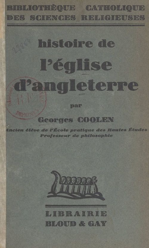 ebook cover of Histoire de l'Église d'Angleterre, by Georges Coolen