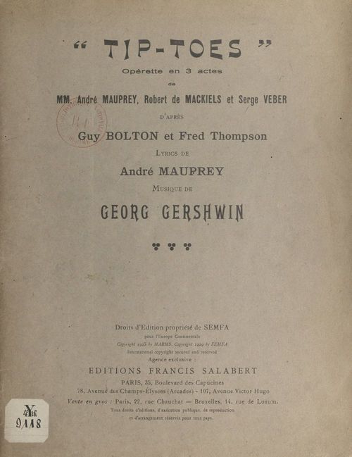 Couverture ebook de Tip-Toes, de Andre Mauprey, Robert De Mackiels, Serge Veber