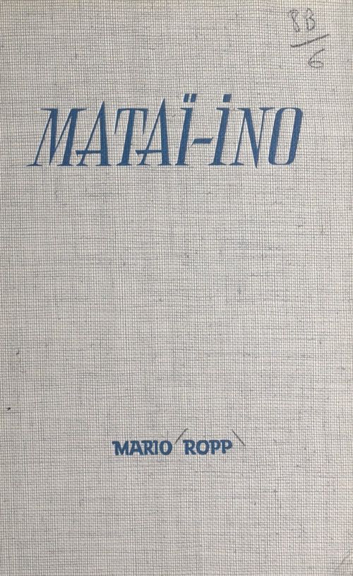ebook cover of Mataï-Ino, by Mario Ropp