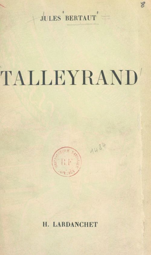 ebook cover of Talleyrand, by Jules Bertaut