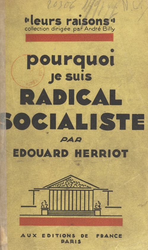 Couverture ebook de Pourquoi je suis radical-socialiste, de Edouard Herriot