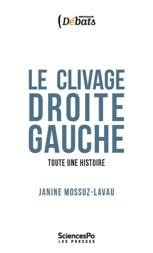 Couverture ebook de Le clivage droite-gauche, de Janine Mossuz-Lavau