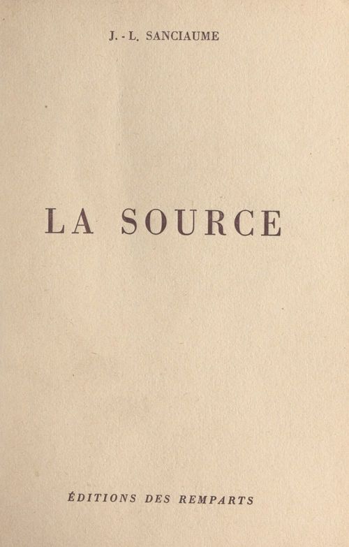 ebook cover of La source, by Joseph-Louis Sanciaume