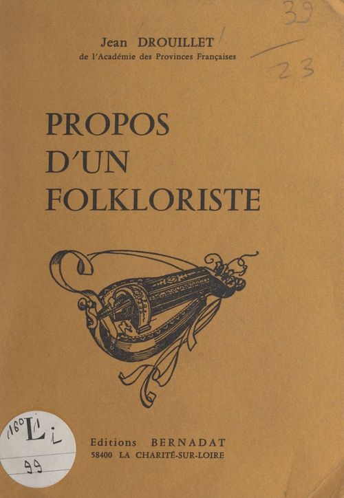 Couverture ebook de Propos d'un folkloriste, de Jean Drouillet