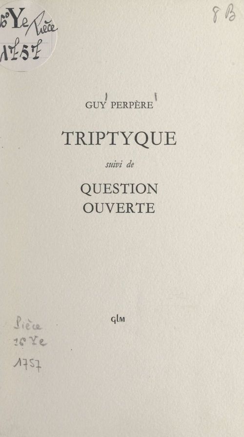 ebook cover of Triptyque, by Guy Perpere