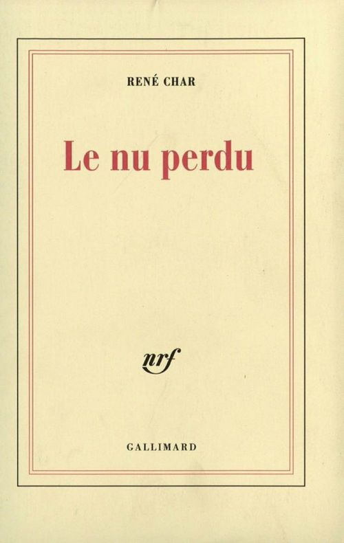 ebook cover of Le nu perdu, by René Char