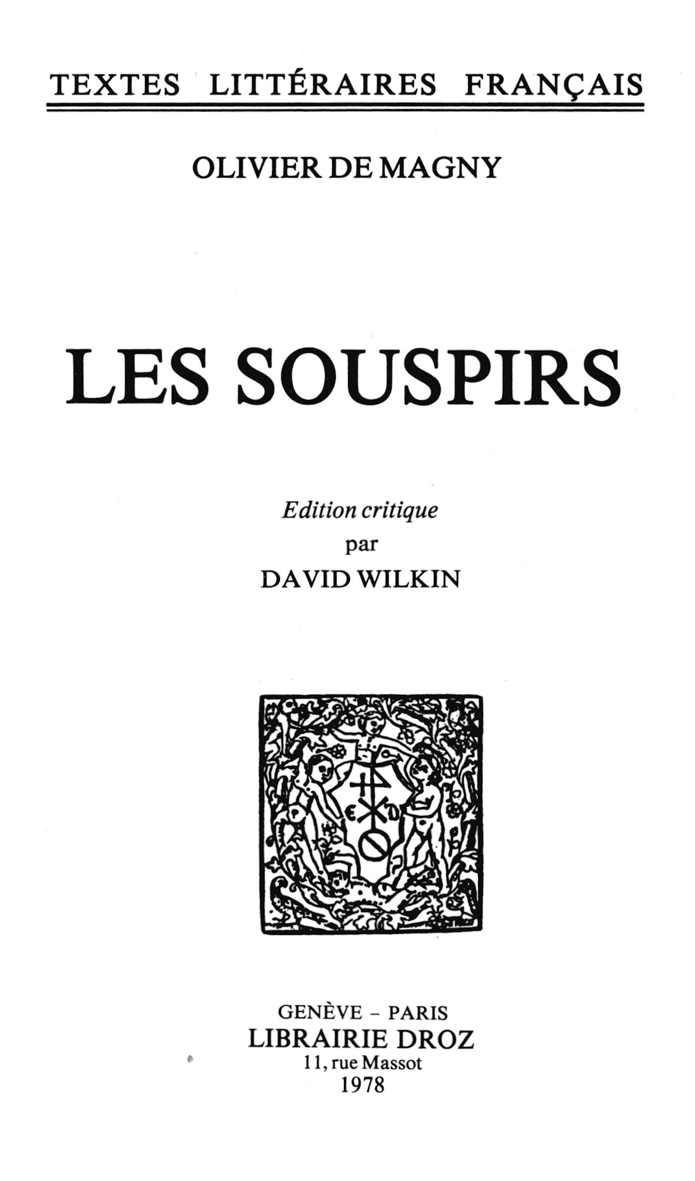 ebook cover of Les Souspirs, by De Magny Olivier