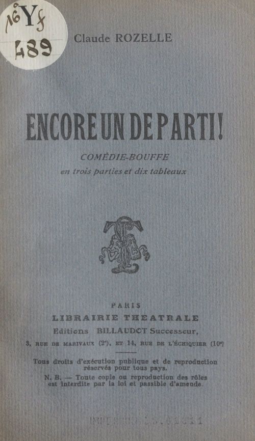 Couverture ebook de Encore un de parti !, de Claude Rozelle