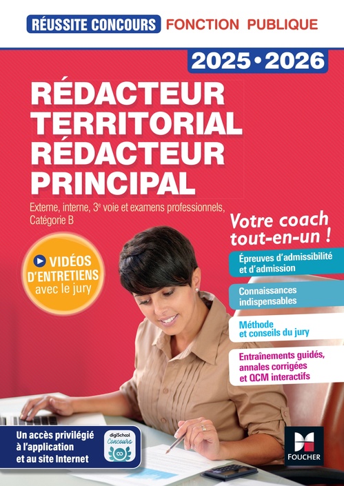 ebook cover of Réussite Concours - Rédacteur territorial/principal - 2025-2026 - Préparation complète, by Christine Drapp, Mickaël Mulero