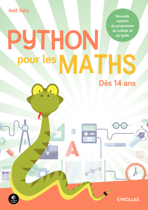 Couverture ebook de Python pour les maths, de Amit Saha