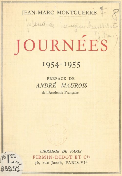 Couverture ebook de Journées, de Jean-Marc Montguerre