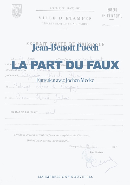 Couverture ebook de La Part du faux, de Jean-Benoit PUECH